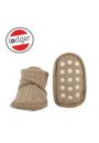 Buciki polarowe z antypolizgow podeszw beowe Teddy Fleece Beige 12-18m