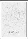 Padwa, Wochy mapa czarno biaa - plakat 50x70 cm