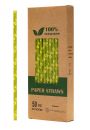 Biodegradowalni Naturalne papierowe somki do napojw Zielone kiwi 19,7 x 0,6 cm 50 szt.