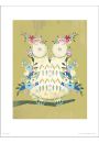 Swka Owl Floral - plakat premium 30x40 cm