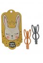 Spinki do wosw cuty clips - bunny eyes grey-orange