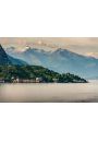 Kajak na jeziorze Como - plakat premium 100x70 cm