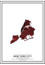 Crimson Cities - New York City - plakat 30x40 cm
