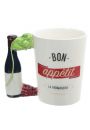 Ceramiczny kubek z butelk wina - Bon Apptit La Fromagerie