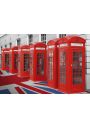 Czerwone Budki Telefoniczne - Londyn Wielka Brytania - plakat 91,5x61 cm