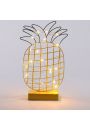 Metaliczna dekoracja z diodami LED - Ananas
