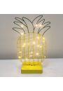 Metaliczna dekoracja z diodami LED - Ananas