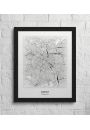 Pary - Czarno-biaa mapa 40x50 cm