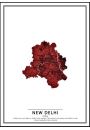 Crimson Cities - New Delhi - plakat 70x100 cm