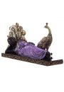 Figurka purpurowo-czarny Tajski Budda i Paw