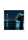 Nowy Jork. Manhattan, Brooklyn Bridge noc - plakat premium 40x40 cm