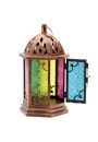 Lampion w stylu marokaskim z kolorowym szkem
