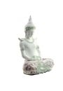 Figurka Tajskiego Buddy z kremowym poyskiem - Diamentowa Medytacja