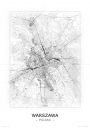 Warszawa - Czarno-biaa mapa 61x91,5 cm