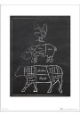 Butchers Cut Chalk Portrait - plakat premium 40x50 cm