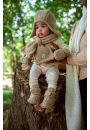 Czapeczka z polaru zimowa beowa Teddy Fleece Beige 3-6m