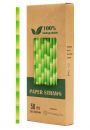 Biodegradowalni Naturalne papierowe somki do napojw Zielony bambus 19,7 x 0,6 cm 50 szt.