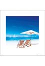 Beach Deck Chairs - plakat premium 40x40 cm