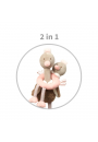 Babyono Zestaw zabawek edukacyjnych - przytulanka i grzechotka Ostrich McKnox Family