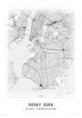 Nowy Jork - Czarno-biaa mapa 40x50 cm