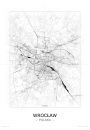 Wrocaw - Czarno-biaa mapa 50x70 cm