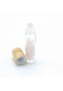 Gemstone Essential Oil Roller Bottle, rowy kwarc, drewniana zakrtka