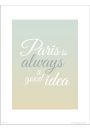 Typographic Paris Always - plakat premium 40x50 cm