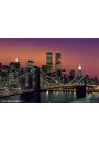 Nowy Jork Brooklyn Bridge at night - colour - plakat 91,5x61 cm