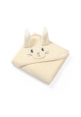 Babyono Okrycie kpielowe frotte z uszkami Bunny Ears 100x100 cm cream
