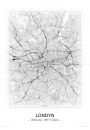 Londyn - Czarno-biaa mapa 61x91,5 cm