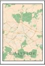 Biaystok, Polska mapa kolorowa - plakat 40x50 cm
