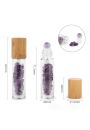 Gemstone Essential Oil Roller Bottle, ametyst, drewniana pokrywka