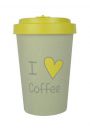 Retap Kubek z bambusa - I LOVE COFFEE yellow 400 ml
