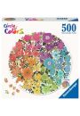 Puzzle okrge 500 el. Circle of Colors. Paleta kolorw. Kwiaty Ravensburger
