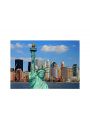 Nowy Jork - Statua Wolnoci Manhattan Skyline - plakat premium 80x60 cm